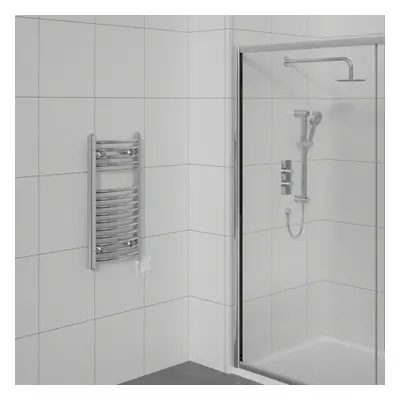 WarmeHaus Prefilled Electric Curved Heated Towel Rail Radiator for Bathroom Kitchen Chrome 700x4