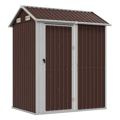 (brown) vidaXL Garden Shed Outdoor Storage Shed Patio Yard Tool Shed Galvanised Steel