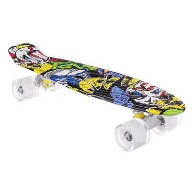 (Yellow) 22" Junior Youth Skateboard Mini Standard Skate board with High Rebound LED Flashing PU