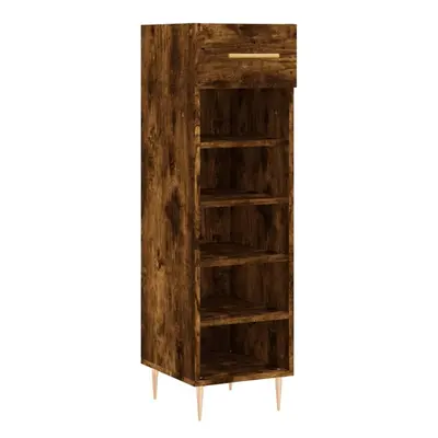 (smoked oak) vidaXL Shoe Cabinet Shoe Storage Cupboard Shoe Rack Smoked Oak Engineered Wood