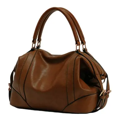 (Brown) Women Handbag European Style PU Leather Large Capacity Messenger Bag