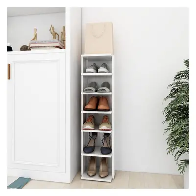 vidaXL Shoe Cabinet High Gloss White Chipboard Household Shoe Storage Shelf