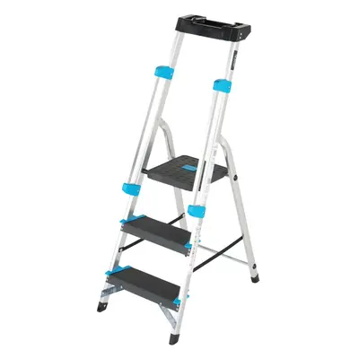 0.6m Platform Step Ladders Tread Anti Slip Steps & Tool Tray Aluminium