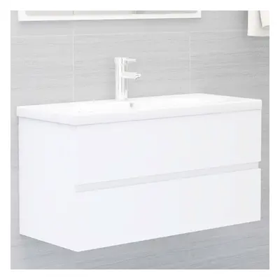 vidaXL Sink Cabinet White Engineered Wood Home Washroom Bathroom Cupboard