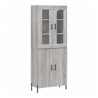 (grey sonoma, doors) vidaXL Highboard Sideboard Tall Storage Cabinet Side Cabinet Engineered Woo