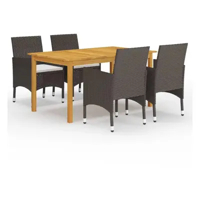 (brown, cm table length/ piece) vidaXL Garden Dining Set with Cushions Black|Brown Multi Sizes 3