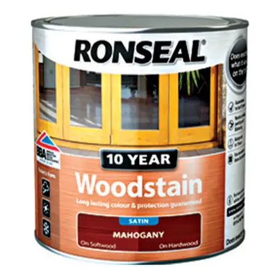 Ronseal Year Woodstain For Windows & Doors, Mahogany - 2.5L