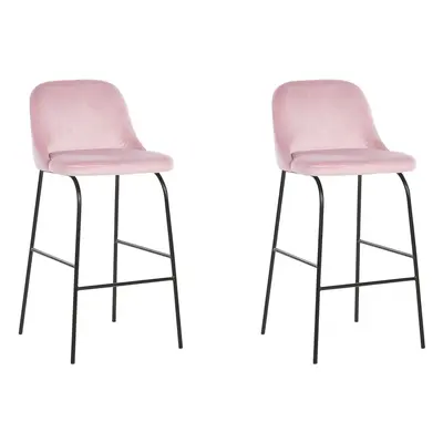 Set of Bar Chairs NEKOMA Velvet Pink