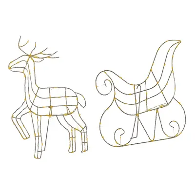 Outdoor LED Decoration Sleigh and Reindeer cm Silver SAIJA