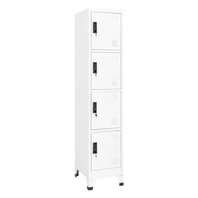 vidaXL Locker Cabinet White cm Steel Storage Home Office Cabinet Furniture