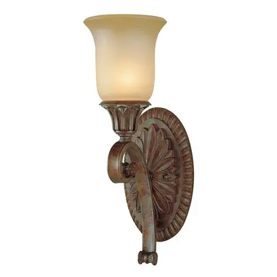 Wall Light Medieval Style Arched excavation Glass Shade Bronze LED E14 60W