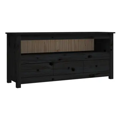 (Black) vidaXL Solid Wood Pine TV Cabinet TV Stand Media HiFi Cabinet Multi Colours