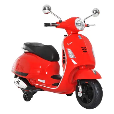 HOMCOM Kids Ride On Licensed Vespa Motorcycle 6V Boys Girls MP3 Music LED Lights