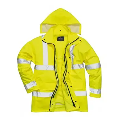 (L, Yellow) Portwest Mens Hi-Vis 4-In-1 Traffic Jacket