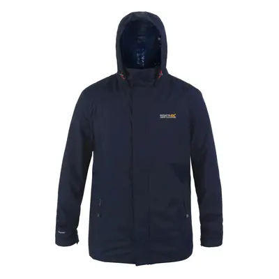 (L, Navy/Navy) Regatta Great Outdoors Mens Outdoor Classic Matt Hooded Waterproof Jacket