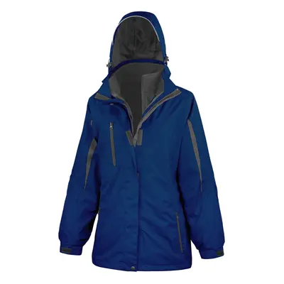 (2XL, Navy / Black) Result Womens/Ladies In Softshell Journey Jacket With Hood