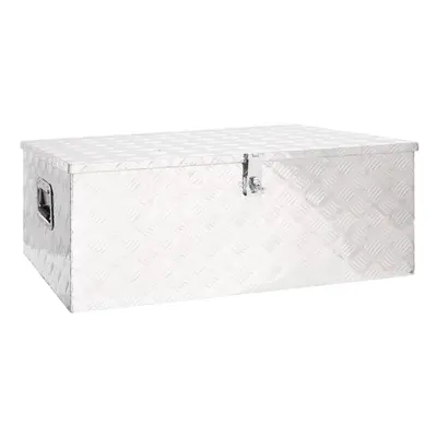 vidaXL Storage Box Silver 100x55x37 cm Aluminium Storage Chest Blanket Box