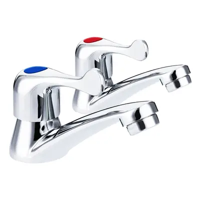 2pcs Thicken and lengthen Bathroom Sink Taps Lever Basin Kitchen Tap Mixer