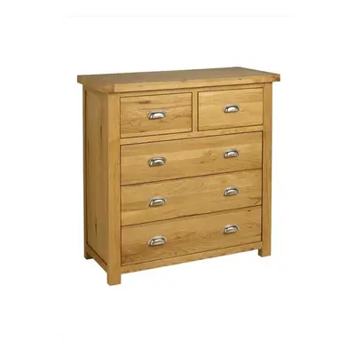 Oak Chest of Drawers Birlea Woburn 3+2 Drawer Solid Wood Traditional Assembled