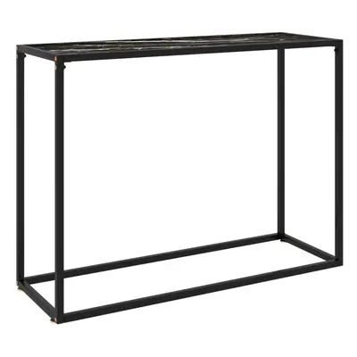 vidaXL Console Table Black 100x35x75 cm Tempered Glass Side End Hall Desk Home