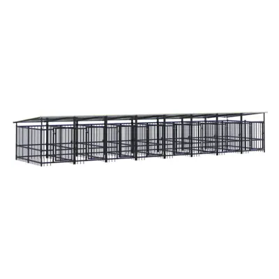 (782 x x cm) vidaXL Outdoor Dog Kennel Steel Puppy Crate Pet Cage Enclosure Multi Sizes