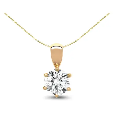 Jewelco London Solid 18ct Yellow Gold Claw Set Round G SI1 0.25ct Diamond Classic Solo Solitaire