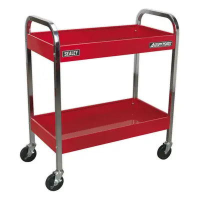 Heavy Duty Level Workshop Trolley - 75kg Per Shelf - Four Castor Wheels