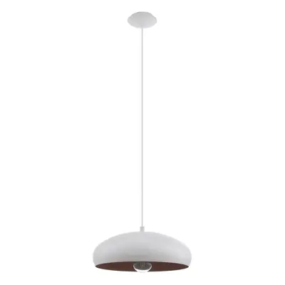 Pendant Ceiling Light Modern Colour White & Copper Coloured Steel Bulb E27 1x60W