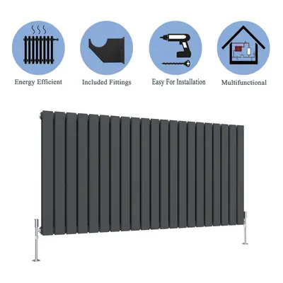 (Anthracite, 600*1428mm?double?) Flat Panel Column Radiator