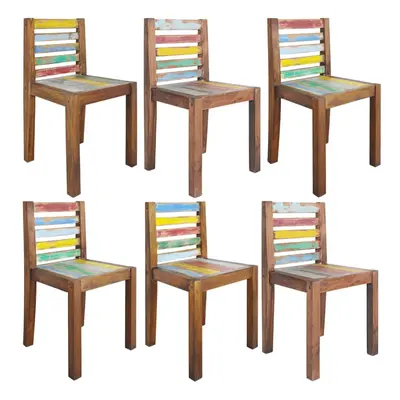 vidaXL 6x Dining Chairs Solid Reclaimed Wood Kitchen Wooden Chair Seating