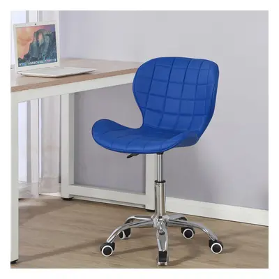 (Blue) Charles Jacobs Adjustable Swivel Chair | Office Chair With Chrome Wheels