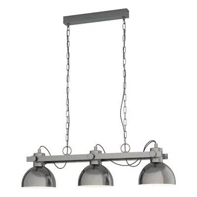 Hanging Ceiling Pendant Light Gloss Nickel Industrial Shade Bulb Kitchen Lamp