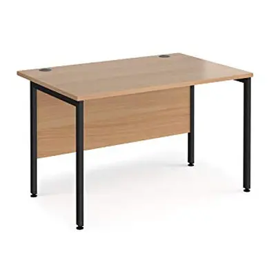 Mr Office Maestro straight desk 800mm deep - black H-frame leg, 1200, Beech