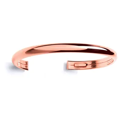 Jewelco London Ladies Rose Gold-Plated Sterling Silver Dome Torque Cuff Bangle Bracelet 5mm - GV