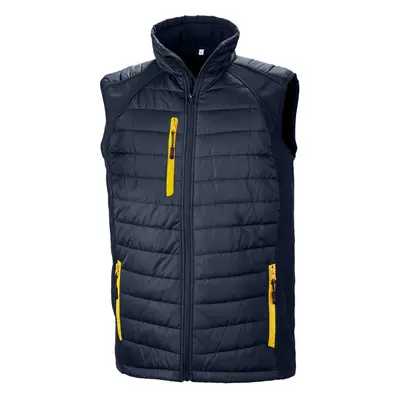 (XL, Navy/Yellow) Result Unisex Adult Compass Softshell Gilet