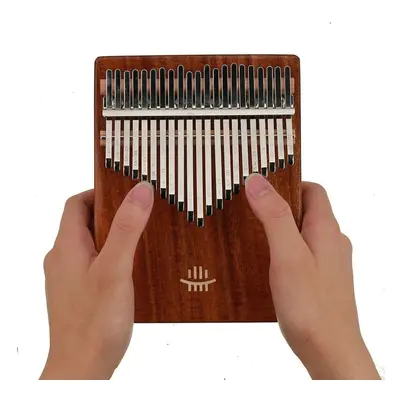 (Brown) Keys Thumb Piano Wooden Professional Kalimba Bottom Hole Mahogany Musical Instrument for