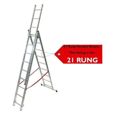 21 Rung Lightweight Combination Ladder Triple Extension / Step & Staircase Stair