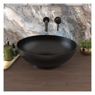 Nes Home Blacon 410mm x 335mm Countertop Basin Oval Matte Black