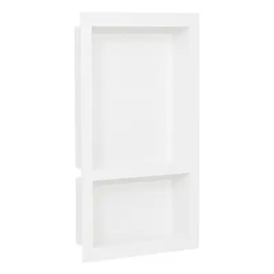 vidaXL Shower Niche with Compartments High Gloss White Home Shampoo Shelf