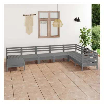 vidaXL Garden Lounge Set Outdoor Sofa Set Couch Piece Solid Wood Pine Grey