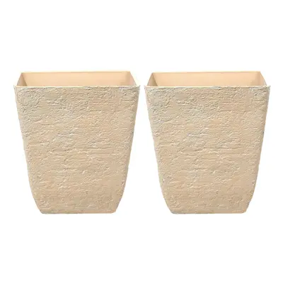 Set of Plant Pots x x cm Beige DELOS