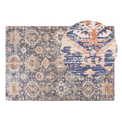 Cotton Area Rug x cm Blue and Red KURIN