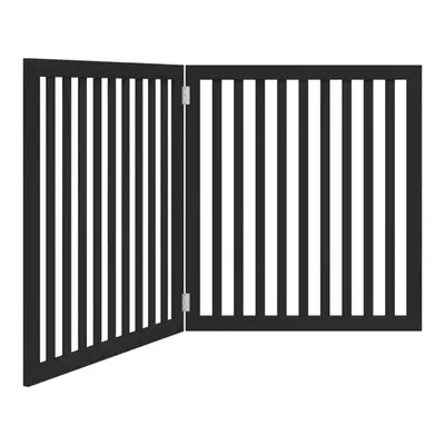 (black, x x cm/ pcs) vidaXL Dog Gate with Door Foldable Pet Gate Dog Fence Pet Barrier Poplar Wo