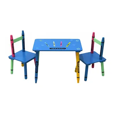 Oypla Children's Wooden Crayon Table & Chair Set