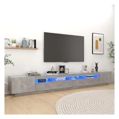 vidaXL TV Cabinet with LED Lights Concrete Grey 300x35x40 cm TV Stand Hifi Set