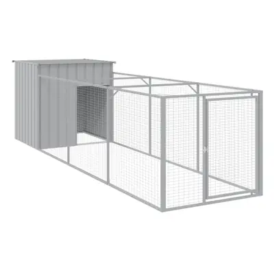 (light grey, x x cm) vidaXL Dog House Dog Kennel with Run Dog Cage Anthracite Galvanised Steel