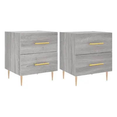 (grey sonoma, pcs) vidaXL Bedside Cabinets Bedside Table Nightstand pcs White Engineered Wood