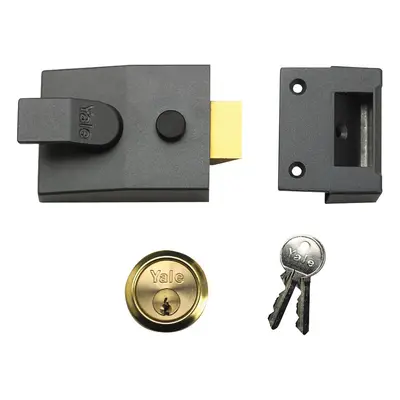 Yale Locks P89 Deadlock Nightlatch 60mm Backset Brasslux Finish Visi YALP89BLX