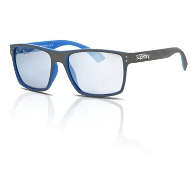 Superdry Sunglasses Kobe Matte Grey - Fluro Blue/Blue mirror