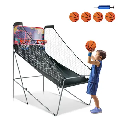 Kids Basketball Arcade Game W/2 Hoops LED Scoring Display Sounds Balls